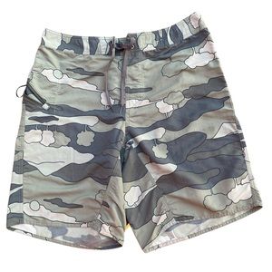 Patagonia green Camo wavefarer Board Shorts